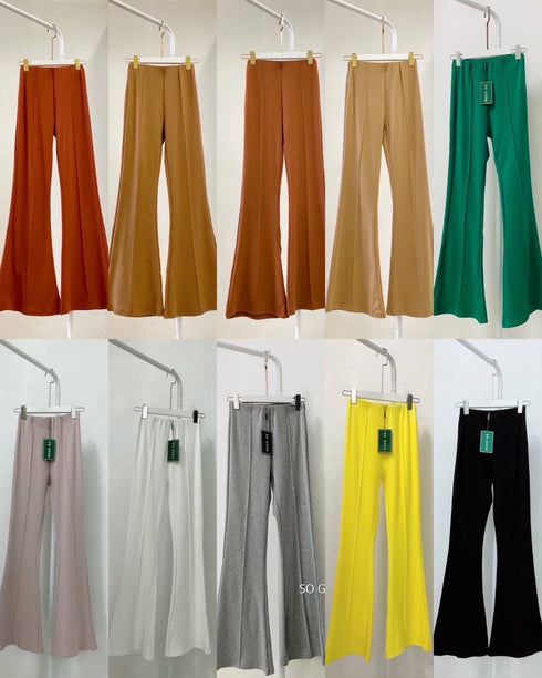 High Waisted Bootcut Trousers